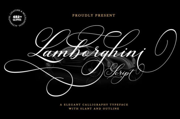 Lamborghini Script Font for Luxury Handmade Labels