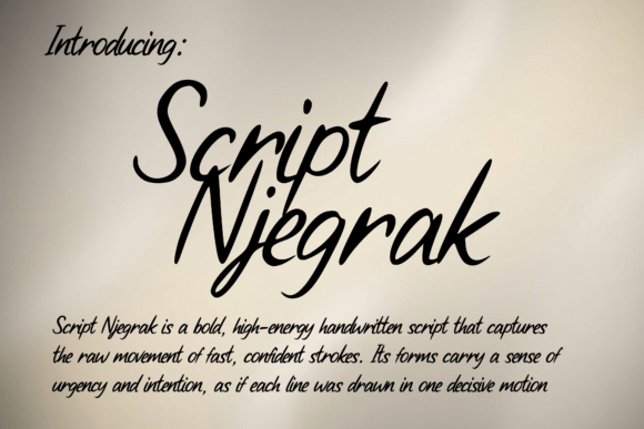 Script Njegrak Font: Bold Handwritten Type for Branding