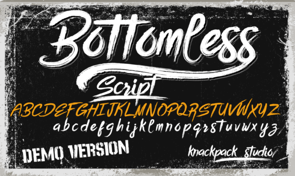 Testing Bottomless Script Font for Bold Brand Identity